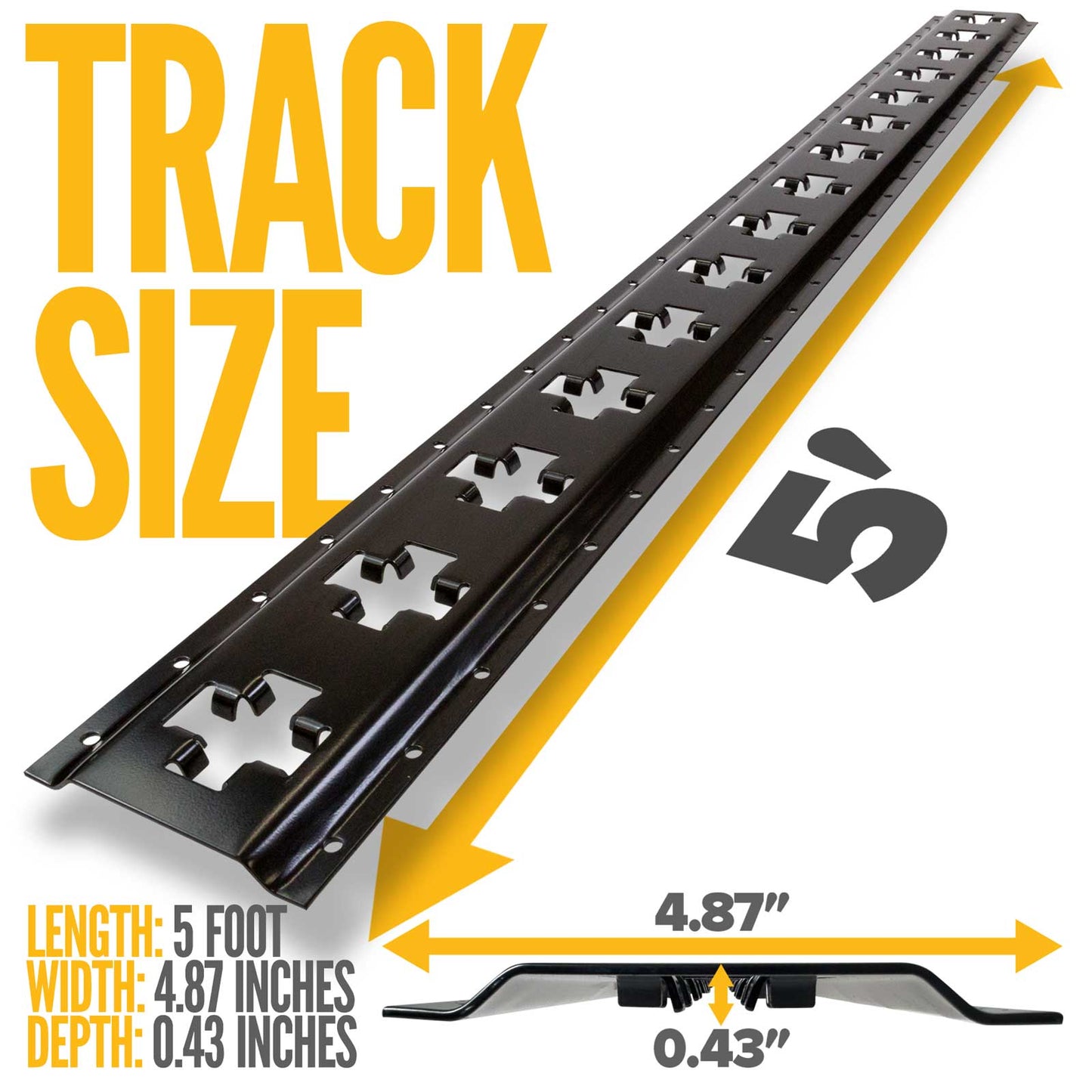 5' X-Track Rail | Black Powder Coat