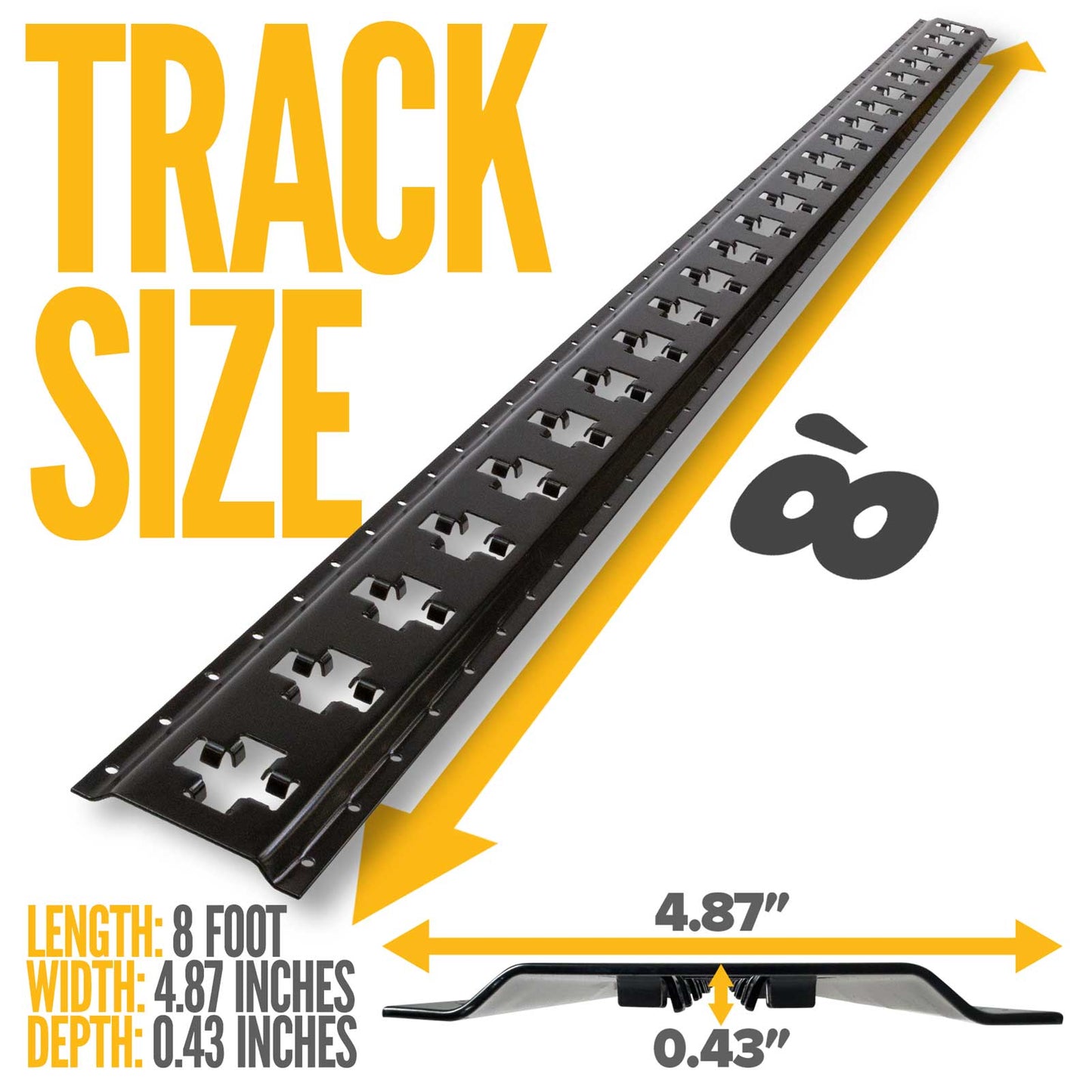 8' X-Track Rail | Black Powder Coat