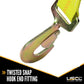 Yellow Adjustable Tow Dolly Strap with 4" Top Strap and Twisted Snap Hook - 2 pack