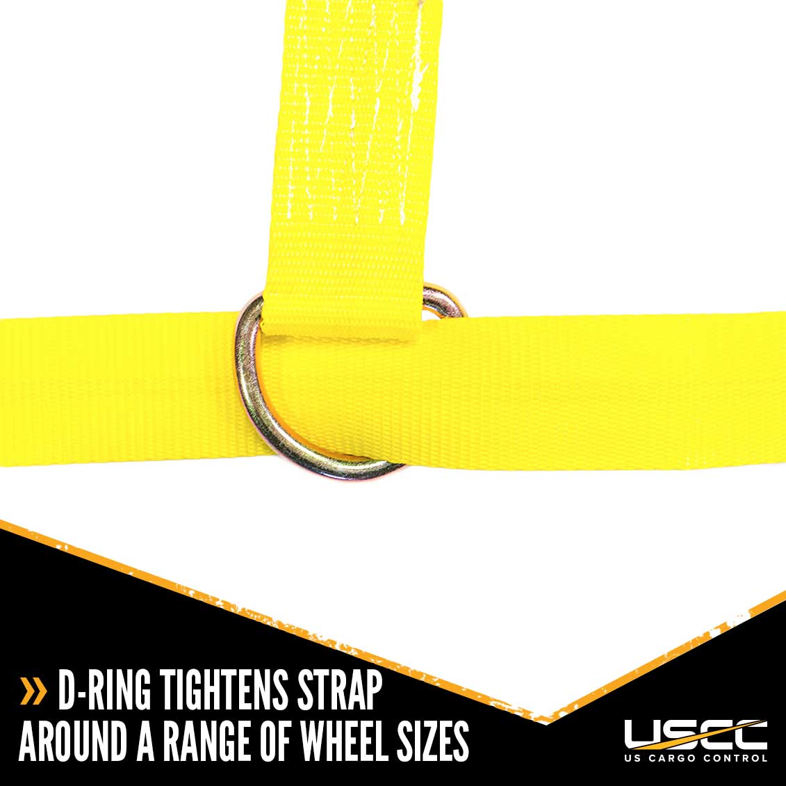 Yellow Adjustable Tow Dolly Strap with 4" Top Strap and Twisted Snap Hook - 2 pack