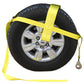 Yellow Adjustable Tow Dolly Strap with 4" Top Strap and Twisted Snap Hook - 2 pack