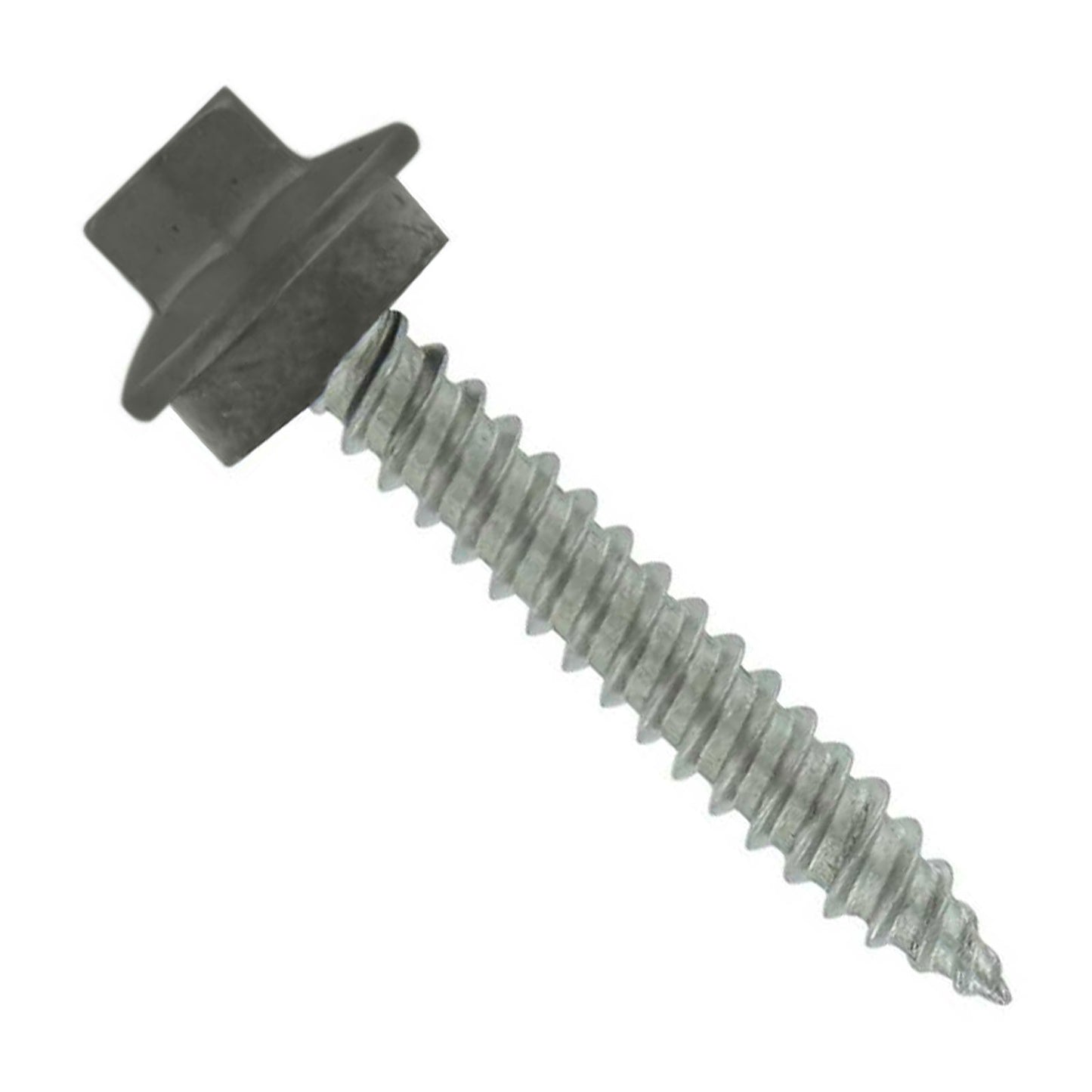 #10 x 1" SS Woodbinder Metal Roofing Screw - Burnished Slate, Pkg 250