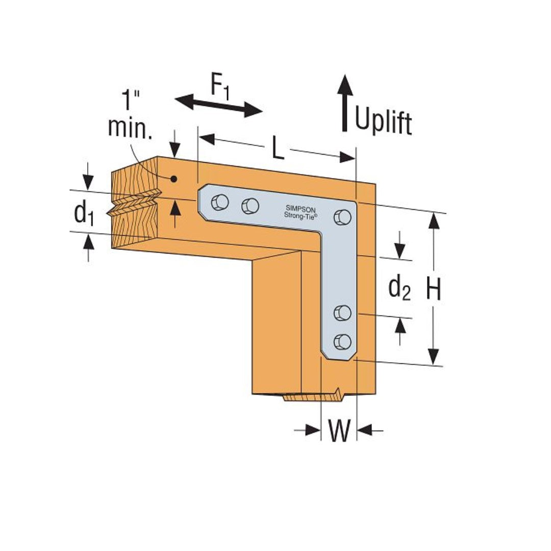 Simpson 1212HL 12 x 12 L Strap - Zinc Galvanized - G90