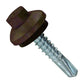 #12 x 1 ZXL Steelbinder Metal Roofing Screw Koko Brown, Pkg 250