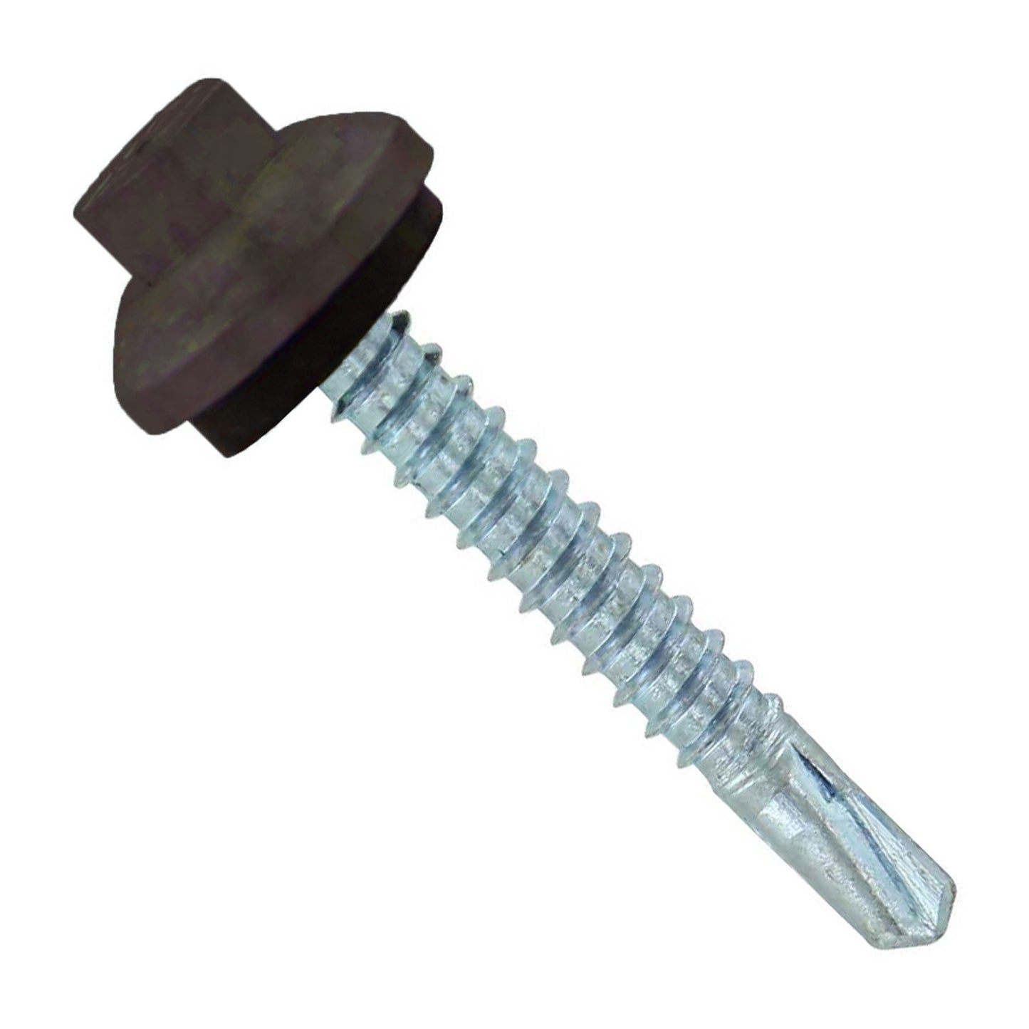 #12 x 1-1/2 ZXL Steelbinder Metal Roofing Screw Koko Brown, Pkg 250