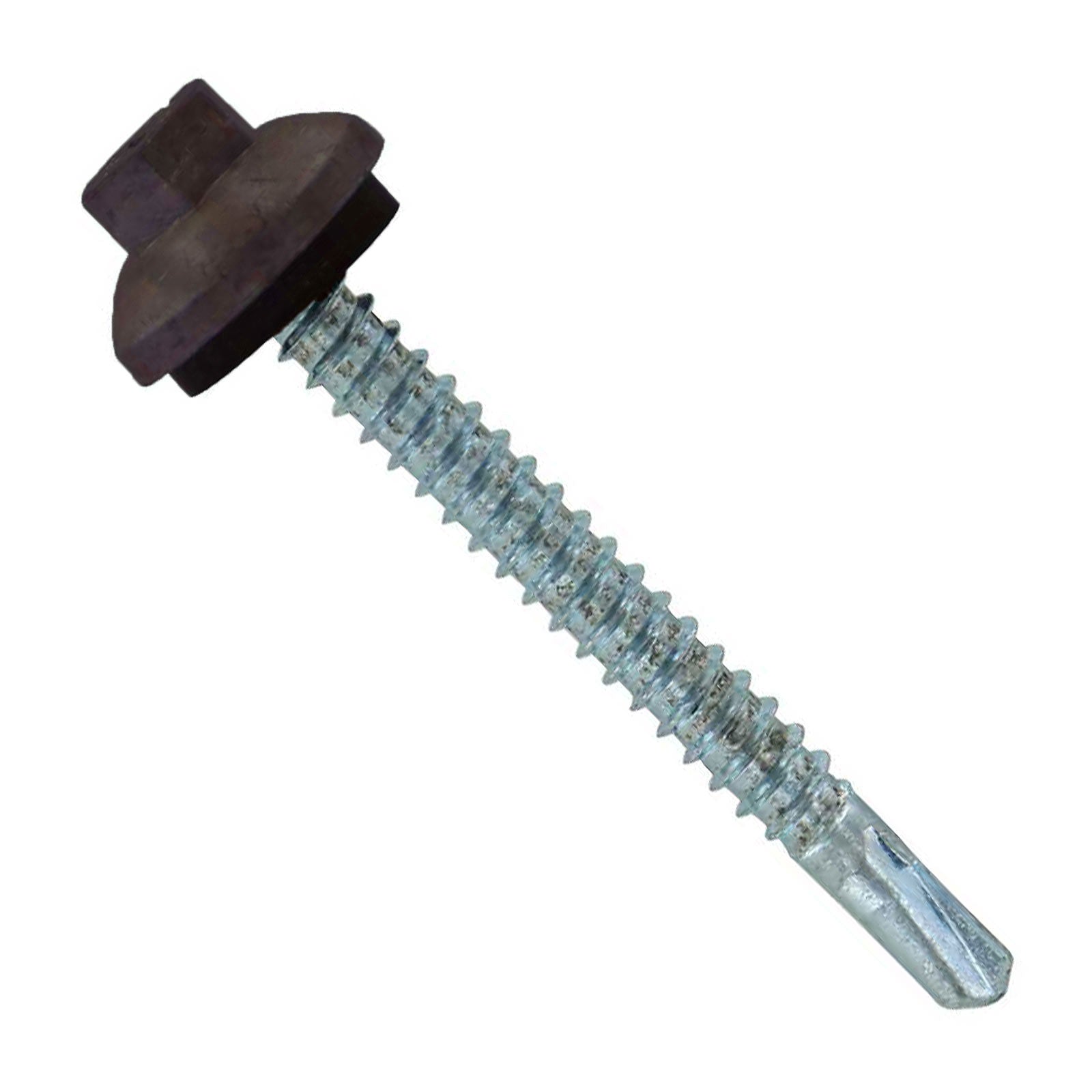 #12 x 2 ZXL Steelbinder Metal Roofing Screw Koko Brown, Pkg 250