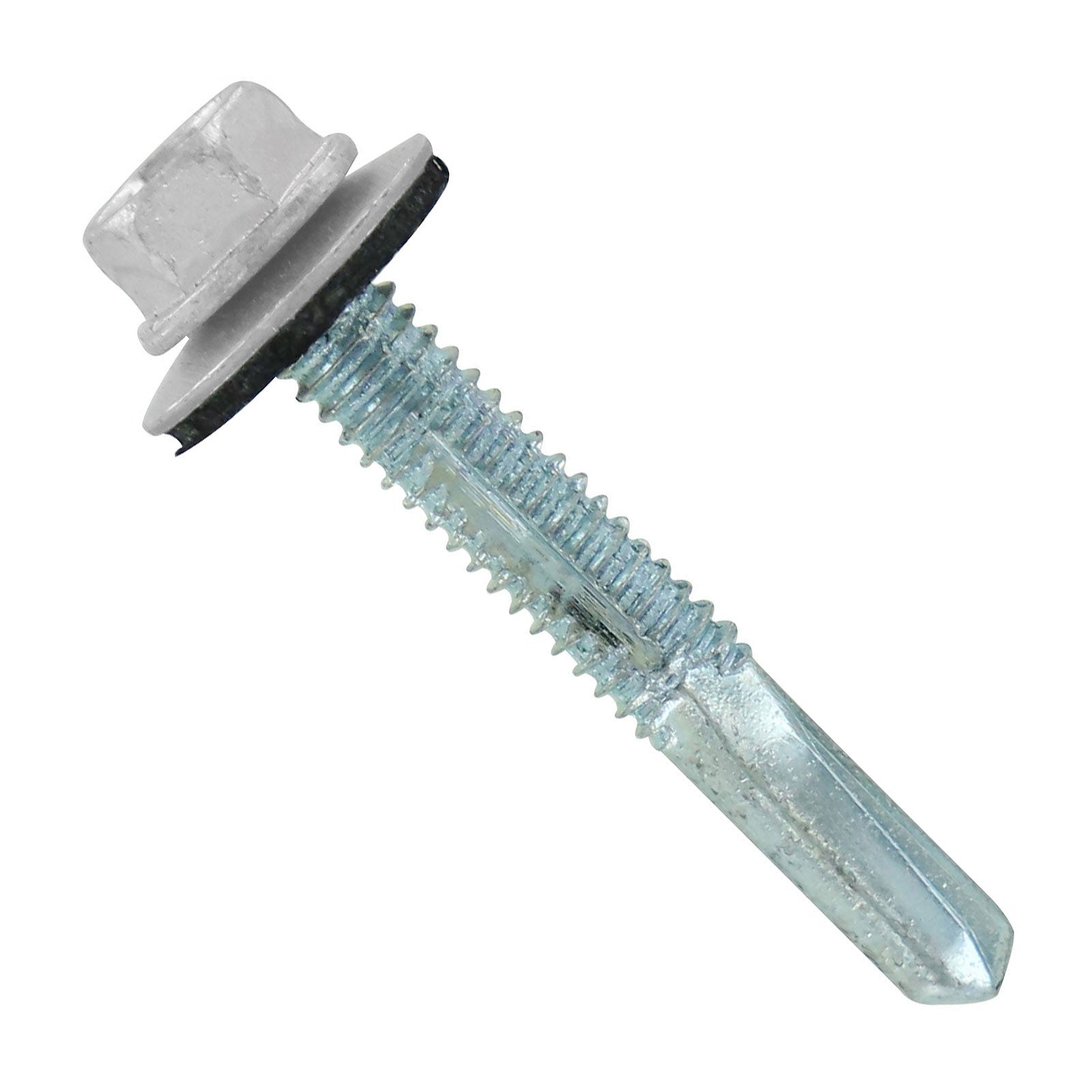 #12-24 x 1-1/2" HG Steelbinder Metal Roofing Screw - Alamo White, Pkg 250