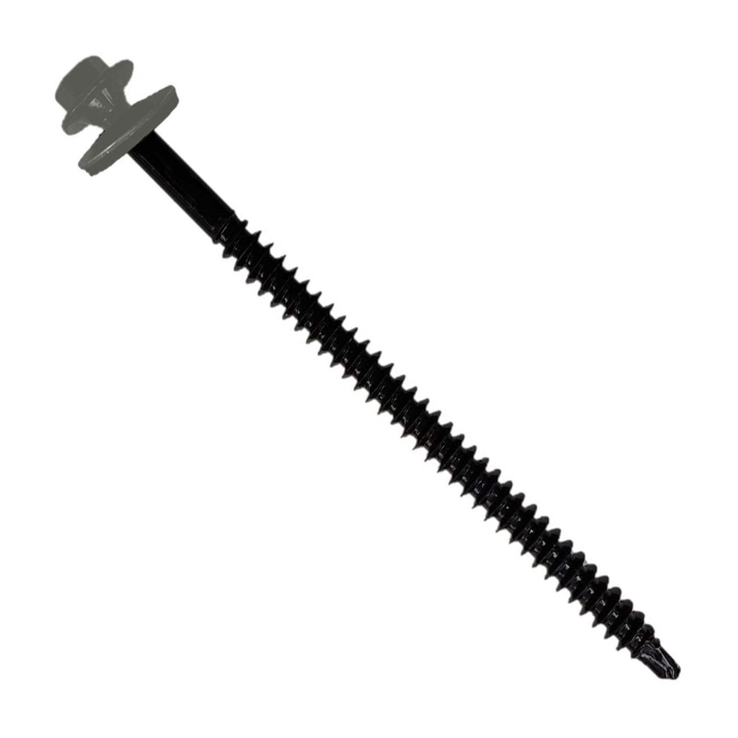 #12 X 3-3/4" InsulDrill Metal Roofing Screw - Burnished Slate, Pkg 100