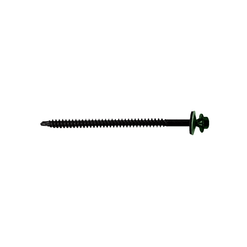 #12 X 334 inch InsulDrill Metal Roofing Screw Forest Green Pkg 250 image 1 of 2