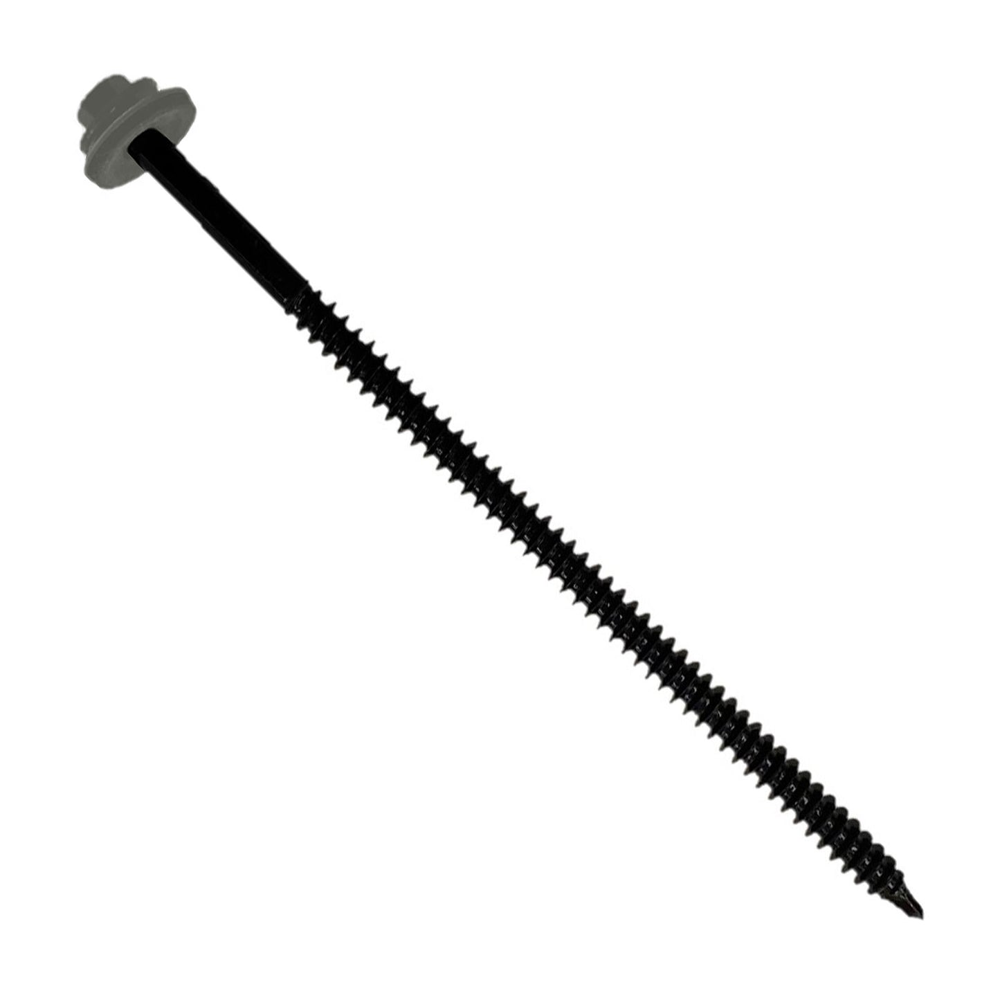 #12 X 8" InsulDrill Metal Roofing Screw - Burnished Slate, Pkg 100