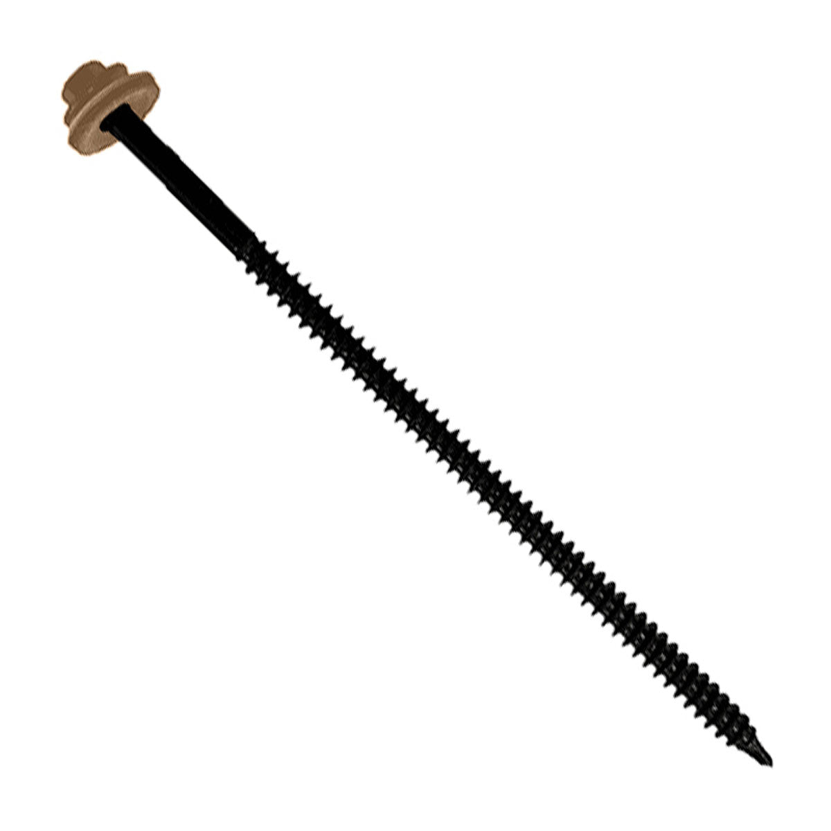 #12 X 8 inch InsulDrill Metal Roofing Screw Tan Pkg 250 image 1 of 2