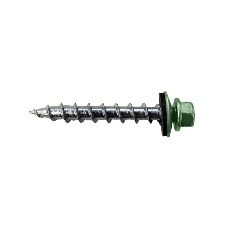 12# x 112 inch Type 17 Woodbinder Metal Roofing Screw For OSB Forest Green Pkg 250 image 1 of 2