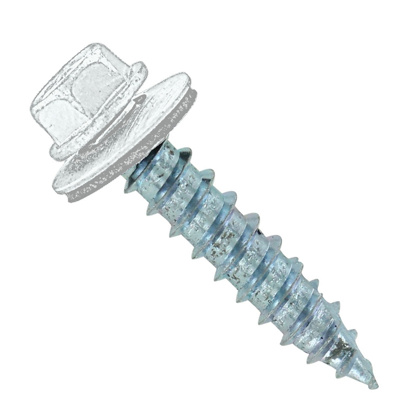 #14 x 114 inch #14 Type 17 Woodbinder Metal Roofing Screw Bright White Pkg 250
