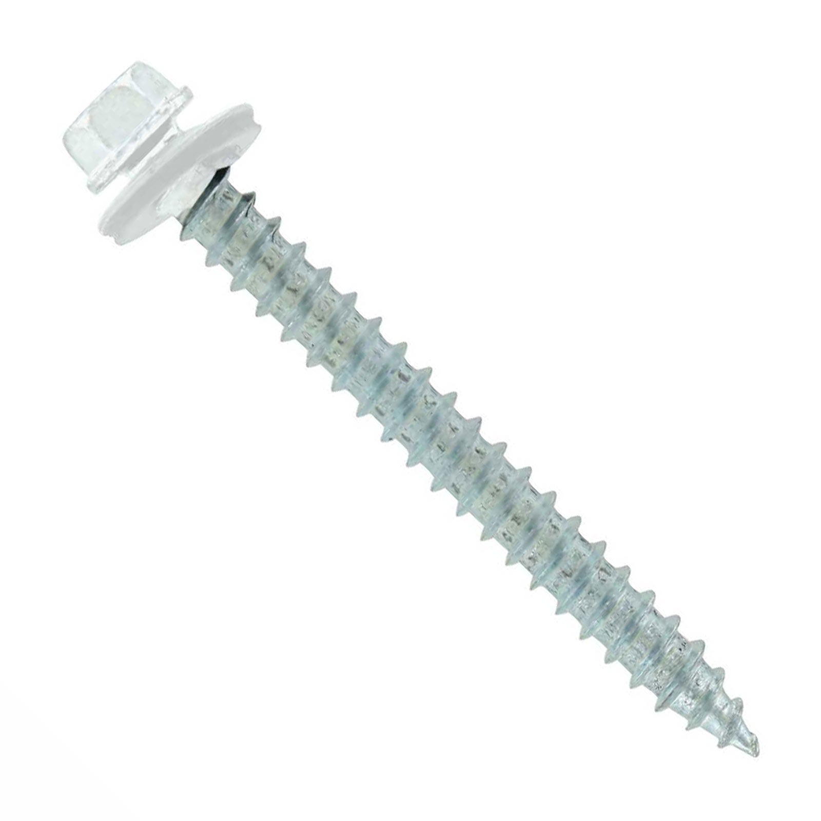 #14 x 212 inch #14 Type 17 Woodbinder Metal Roofing Screw Bright White Pkg 250