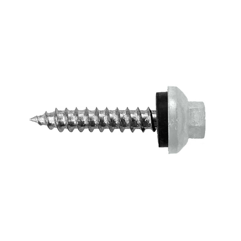 #14 X 112 inch ZXL Tapping Woodbinder Metal Roofing Screw Bright White Pkg 250