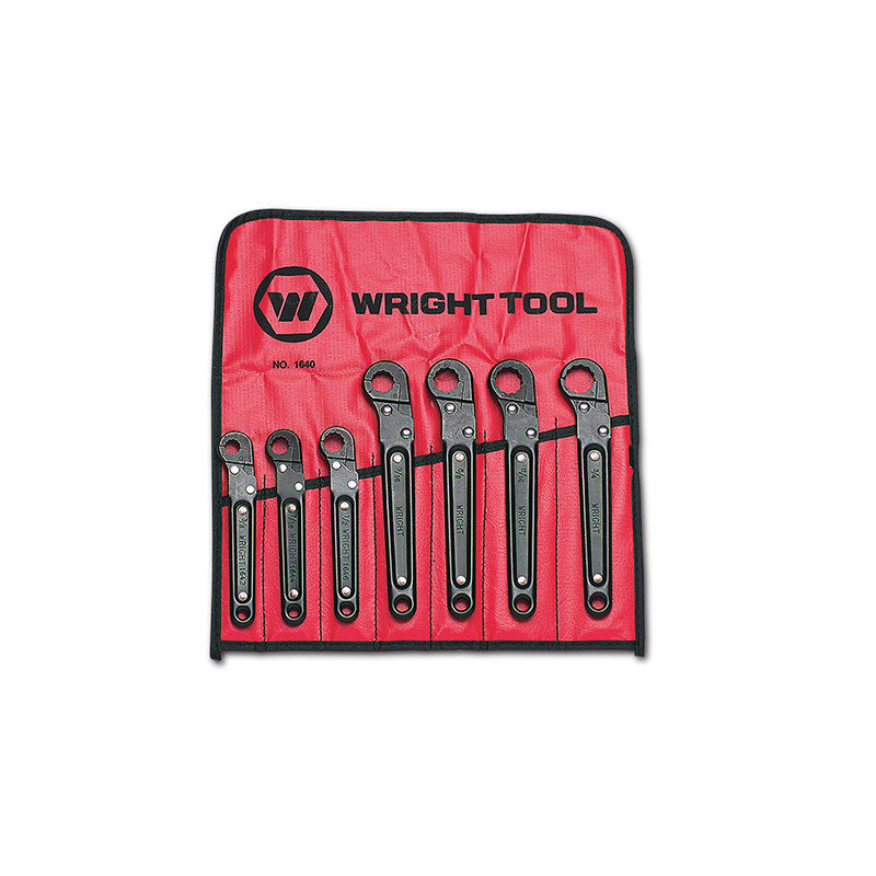 Wright Tool SAE Ratcheting Flare Nut Wrench Set