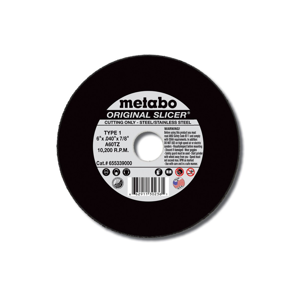 Metabo 412 inch x 045 inch x 78 inch Original Type 27 Slicer Wheel Pkg 1