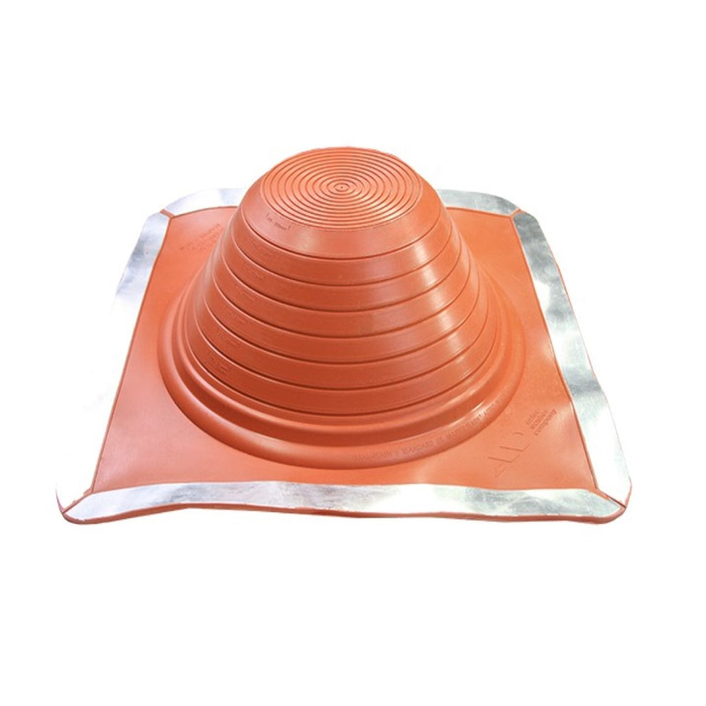 FixAFlash Closed Top Square Silicone Pipe Flashing Boot, Red