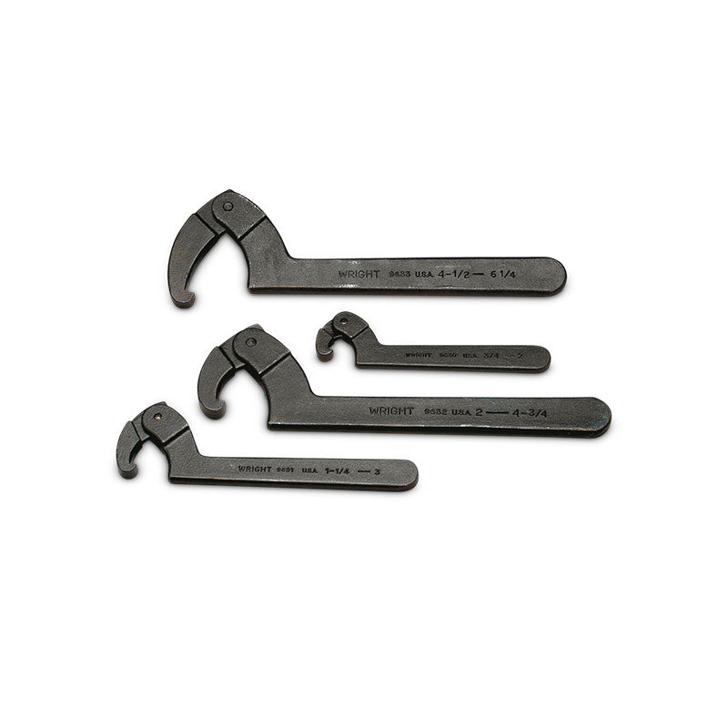 Wright Tool SAE Adjustable Hook Spanner Wrench Set