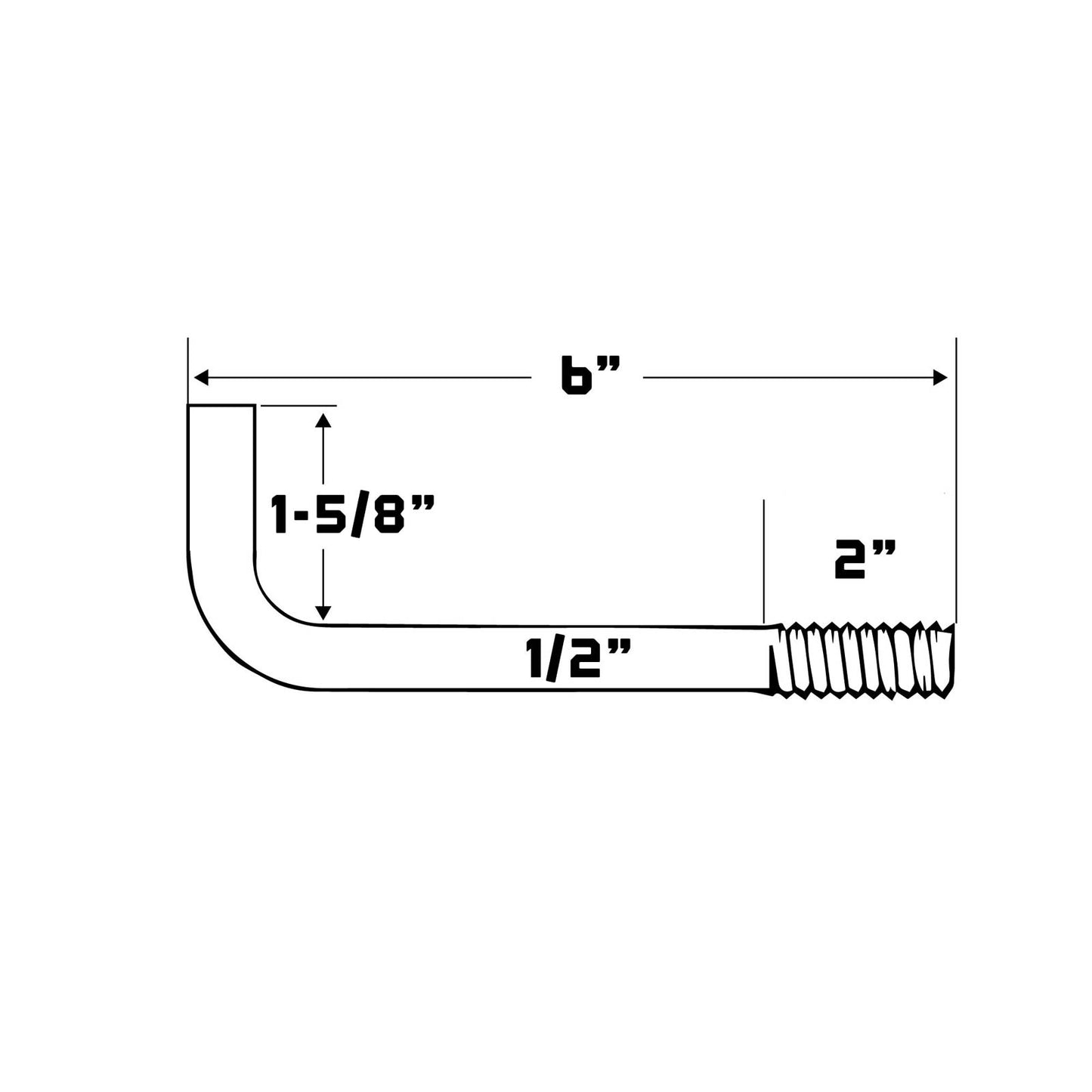 1/2" x 6" L-Bolt Plain