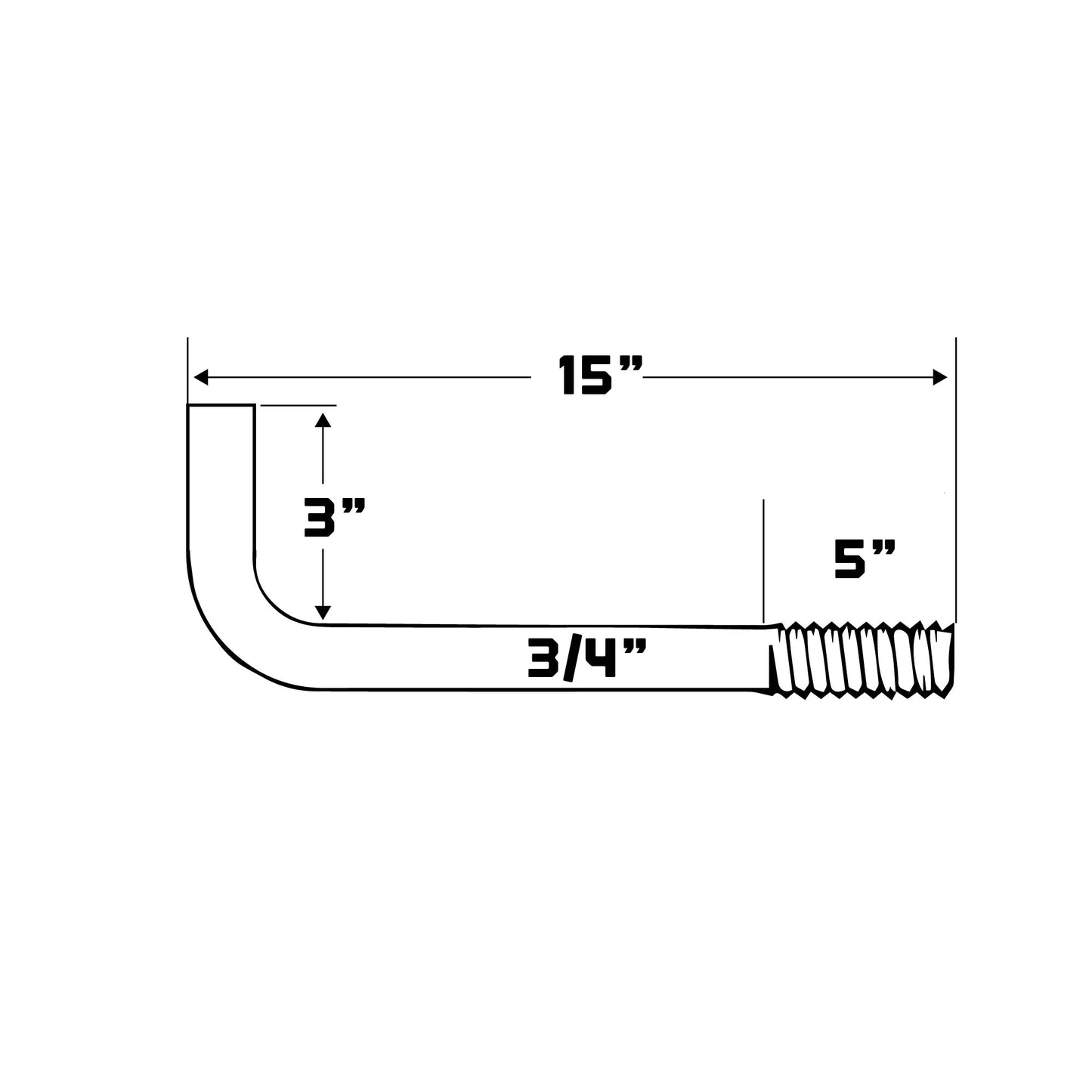 3/4" x 15" L-Bolt Concrete Anchor Bolts