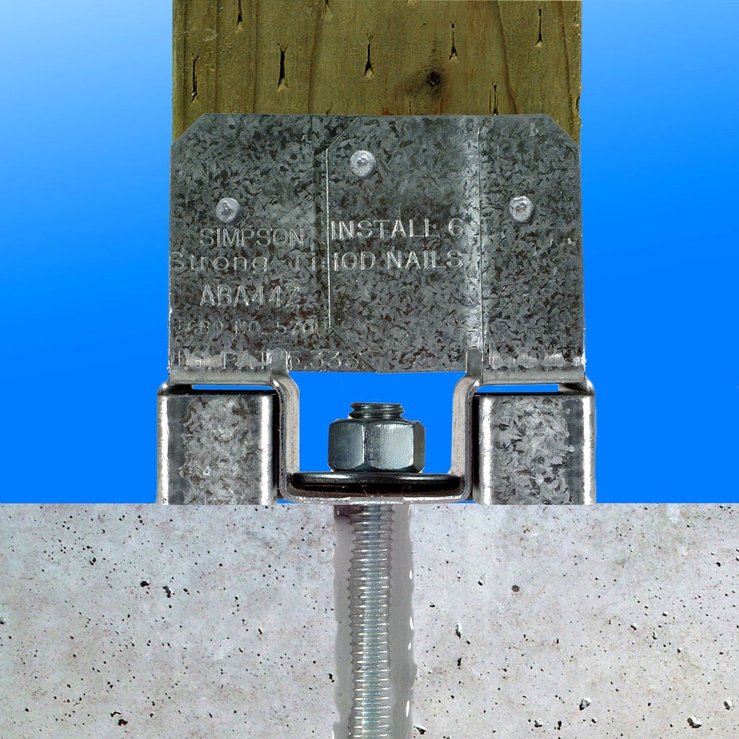Simpson ABA46RZ Rough Cut 4x6 Adjustable Post Base Zmax Finish image image 4 of 4