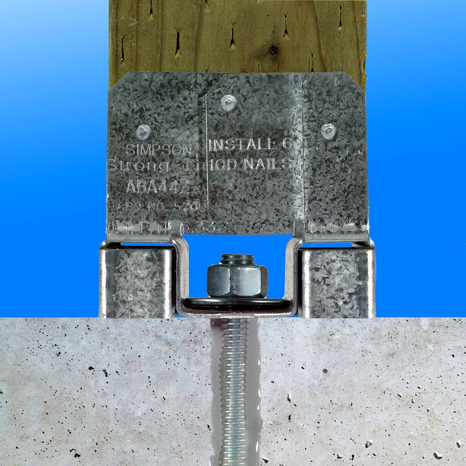 Simpson ABA46RZ Rough Cut 4x6 Adjustable Post Base Zmax Finish image image 4 of 4