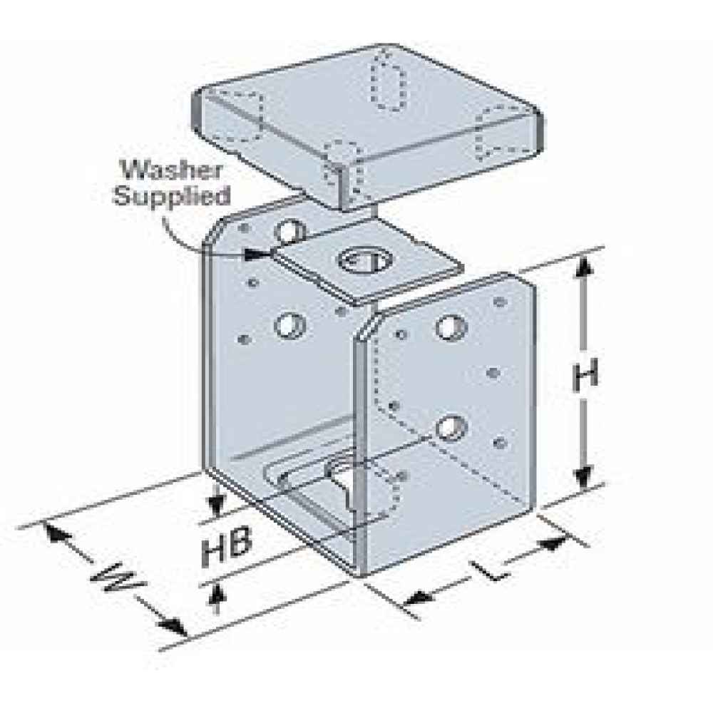 Simpson ABU44Z 4x4 Adjustable Post Base Zmax Finish image image 3 of 3