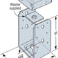 ABU Adjustable Post Base with Uplift callout - ABU44 shown