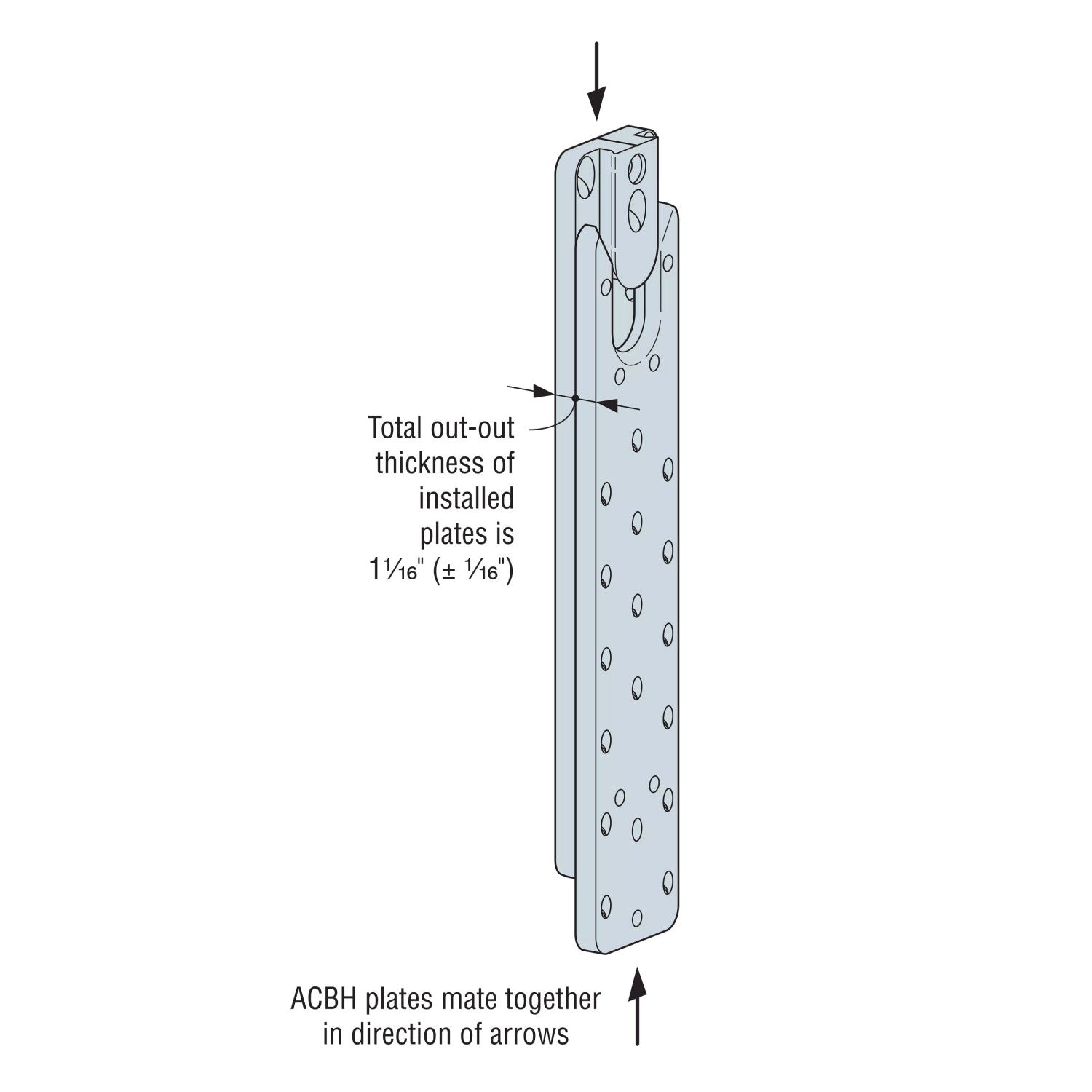 Simpson ACBH3X15.37-R1 Concealed Beam Hanger - 1 pair, screws not incl ...