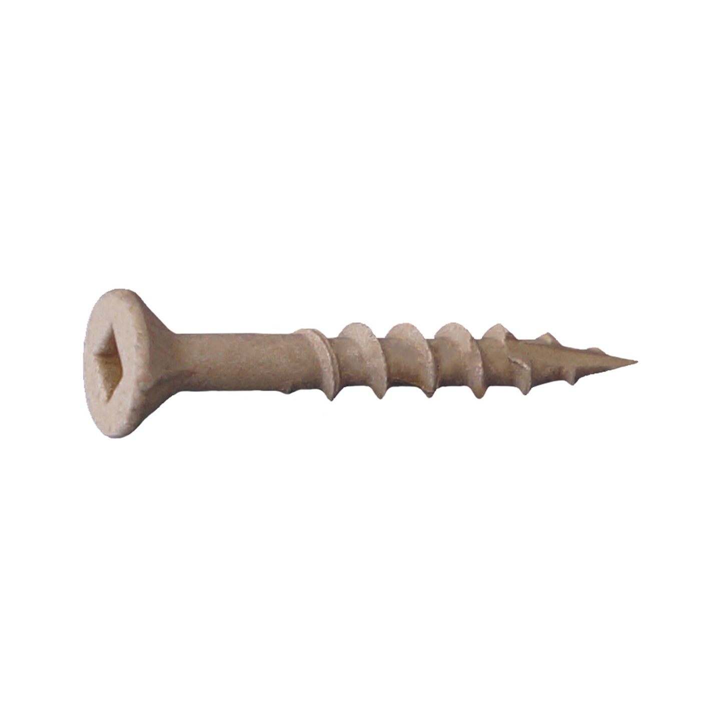 #8 x 1" #2 Square Flat Head Deck Screw - Tan, Pkg 10000