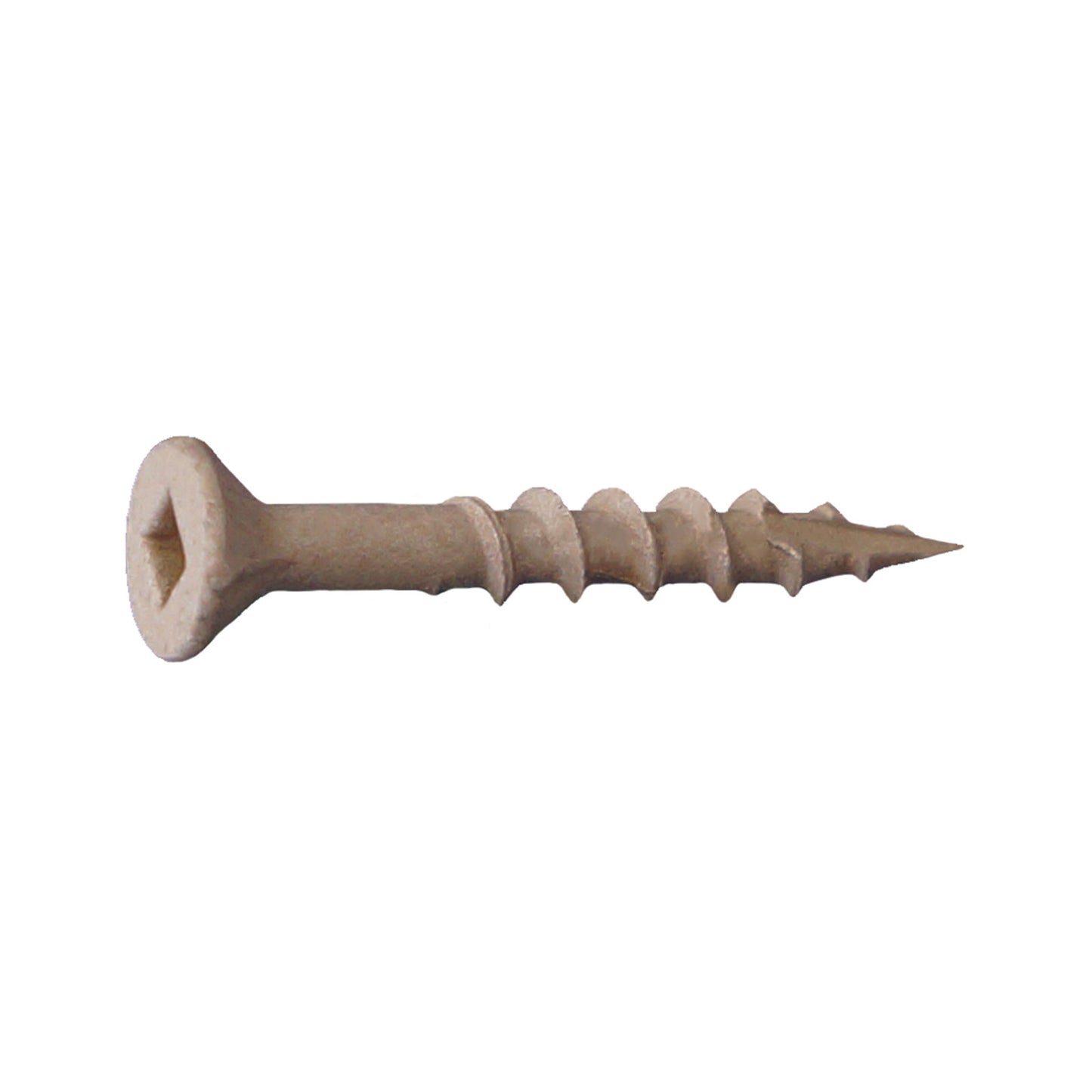 #8 x 1-1/2" #2 Square Flat Head Deck Screw - Tan, Pkg 5000