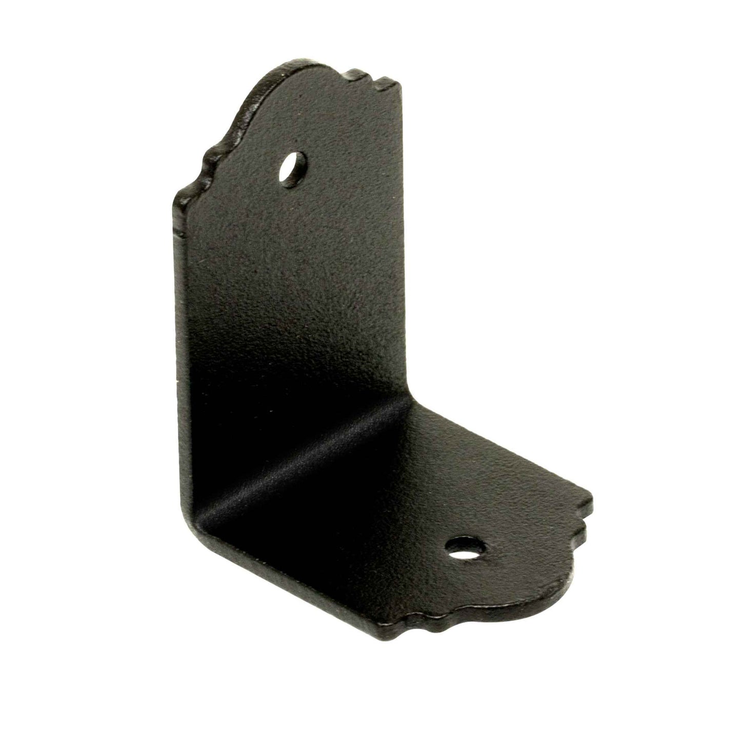 Corner angle strap in a powder black finish