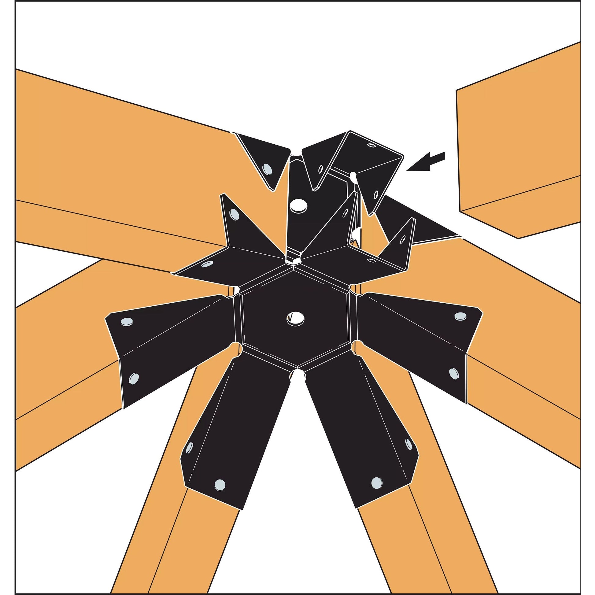 Simpson APGT6 Gazebo Tie - Black Powder Coat