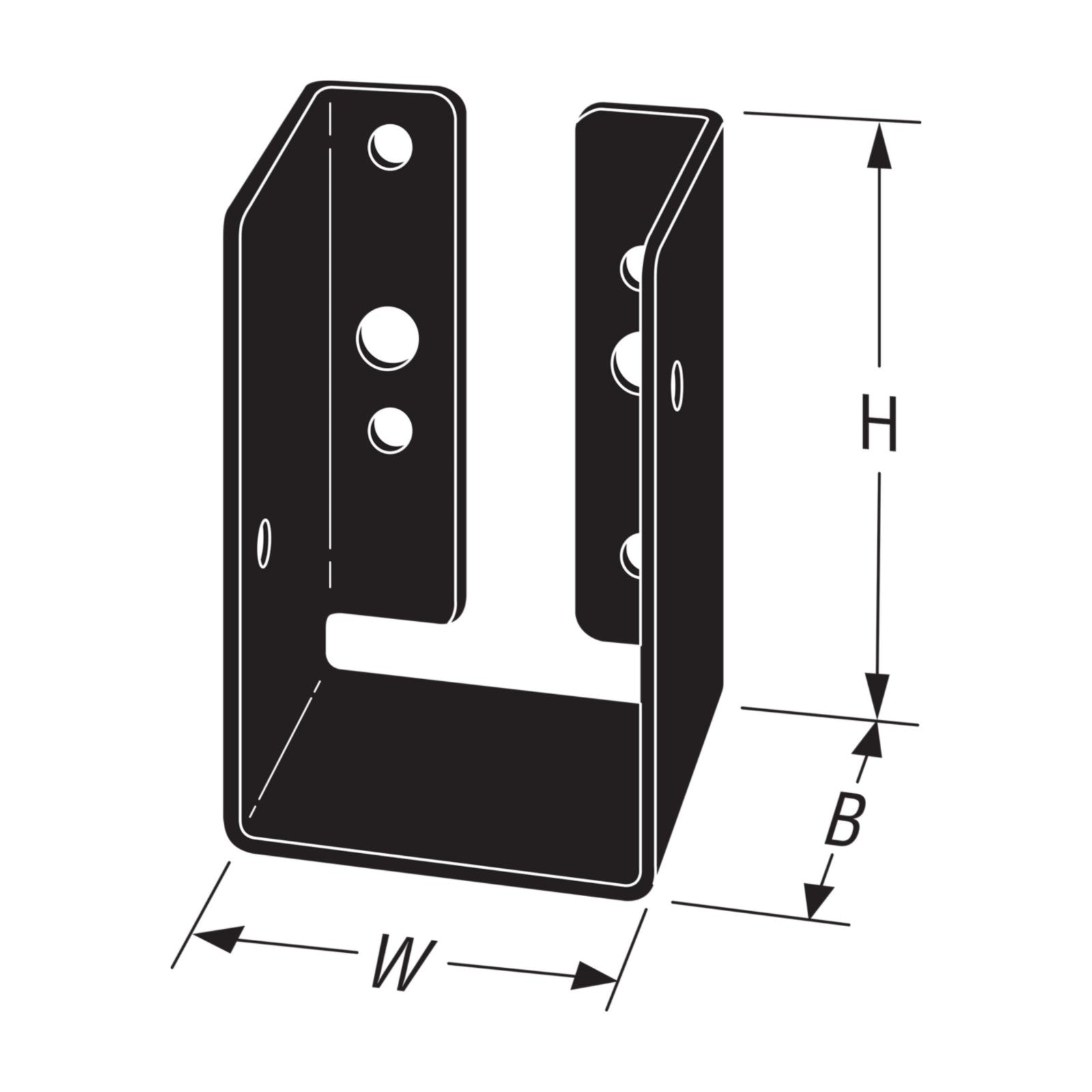 Simpson APLH24R Rough Cut 2x4 Concealed Flange Light Joist Hanger Black Powder Coat image 2 of 2