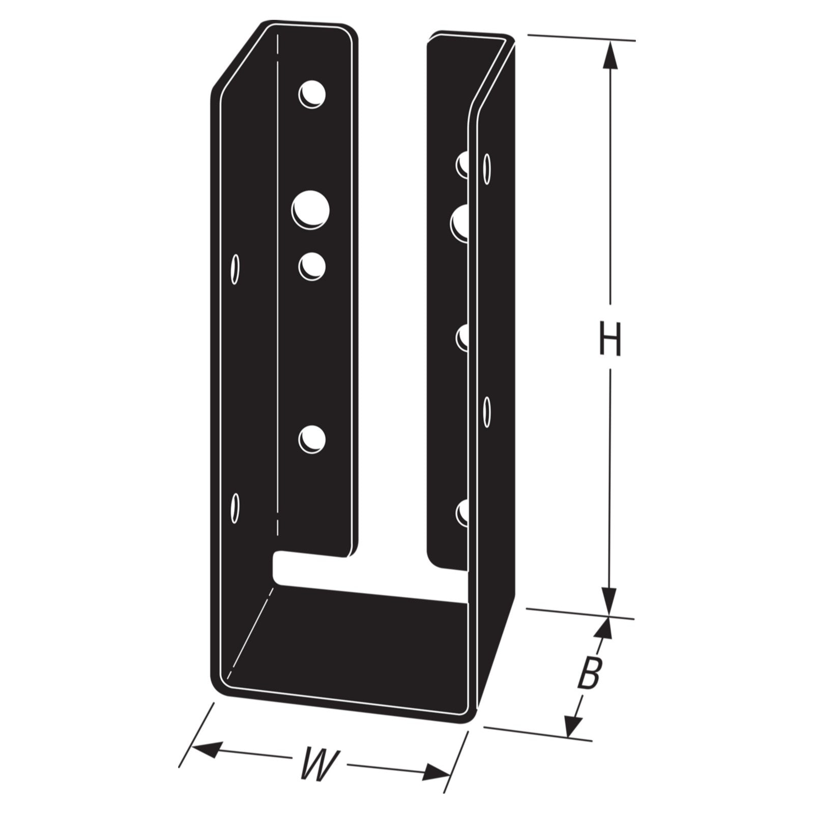 Simpson APLH26R Rough Cut 2x6 Concealed Flange Light Joist Hanger Black Powder Coat image 2 of 3