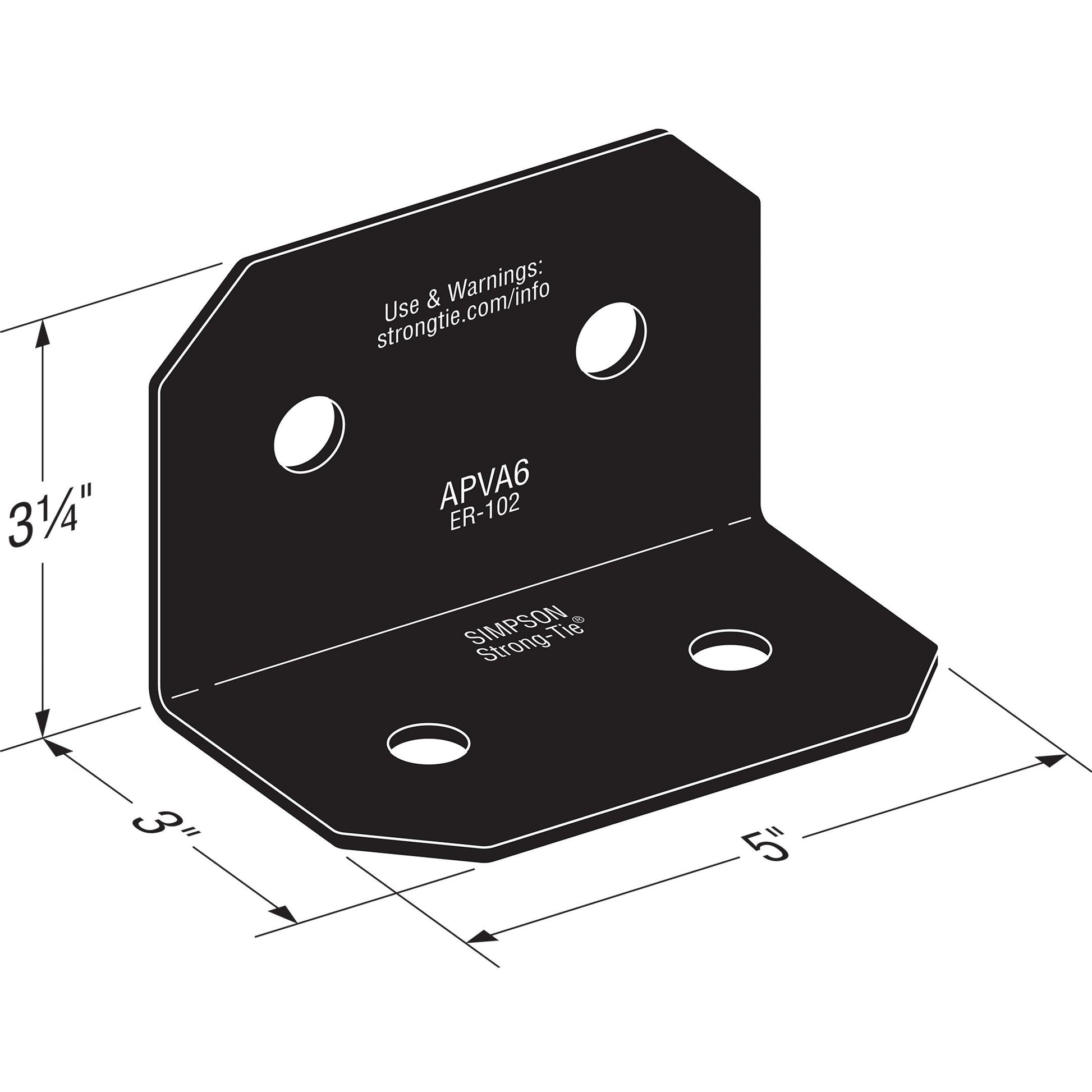 Simpson Black APVA6 Outdoor Accents With Required Hardware