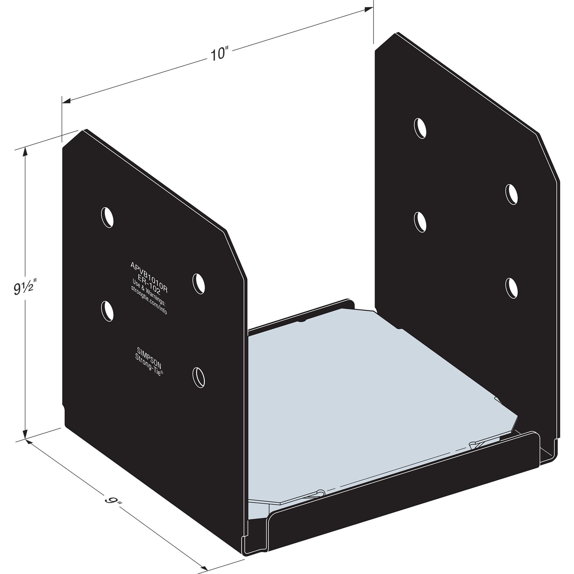 Simpson Black APVB1010R Outdoor Accents With Required Hardware