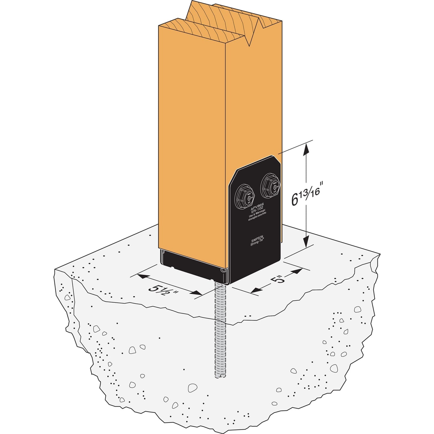 Simpson Black APVB66 Outdoor Accents With Required Hardware