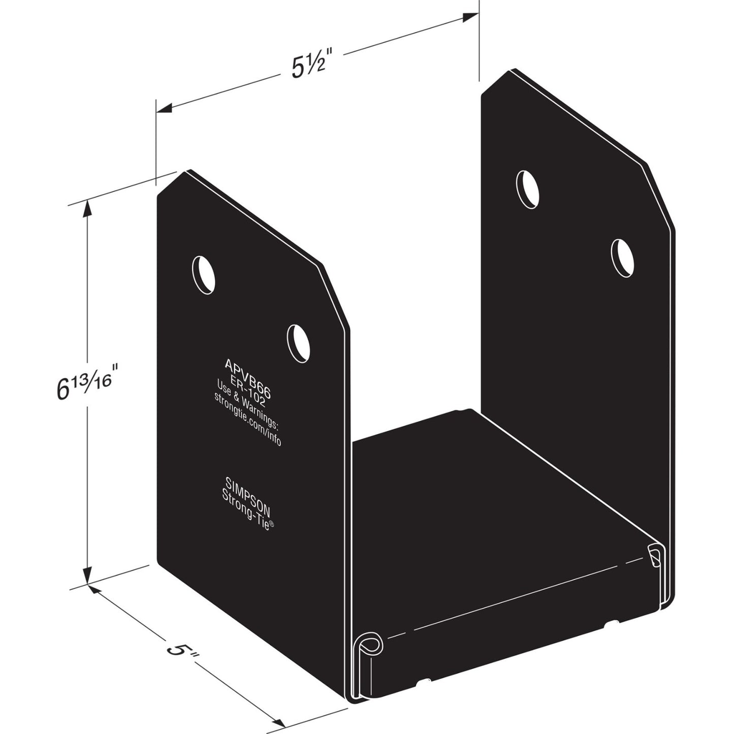 Simpson APVB66 Avant Ornamental 6x6 Post Base Black Powder Coat image 1 of 4 image 2 of 4 image 3 of 4