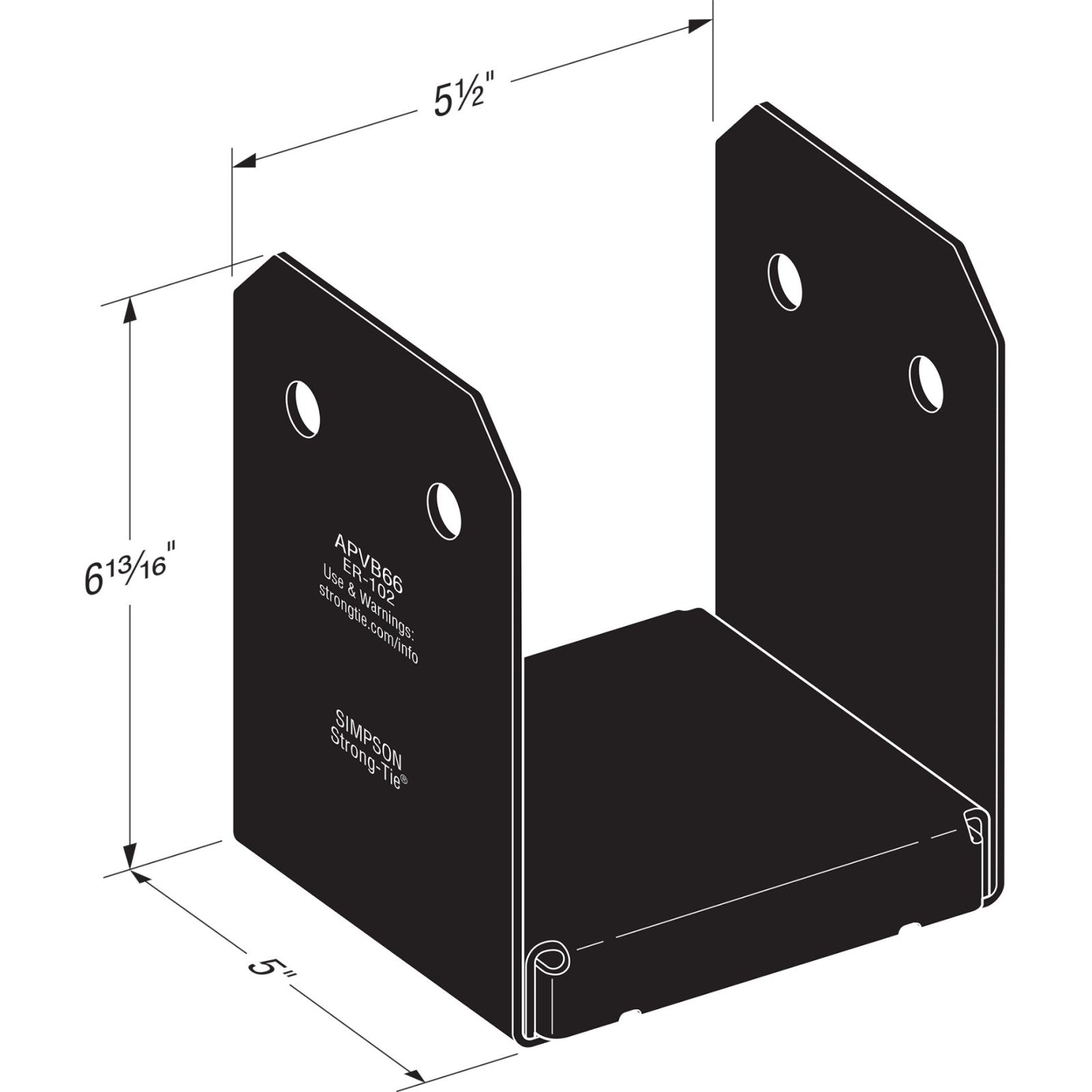 Simpson APVB66 Avant Ornamental 6x6 Post Base Black Powder Coat image 1 of 4 image 2 of 4 image 3 of 4