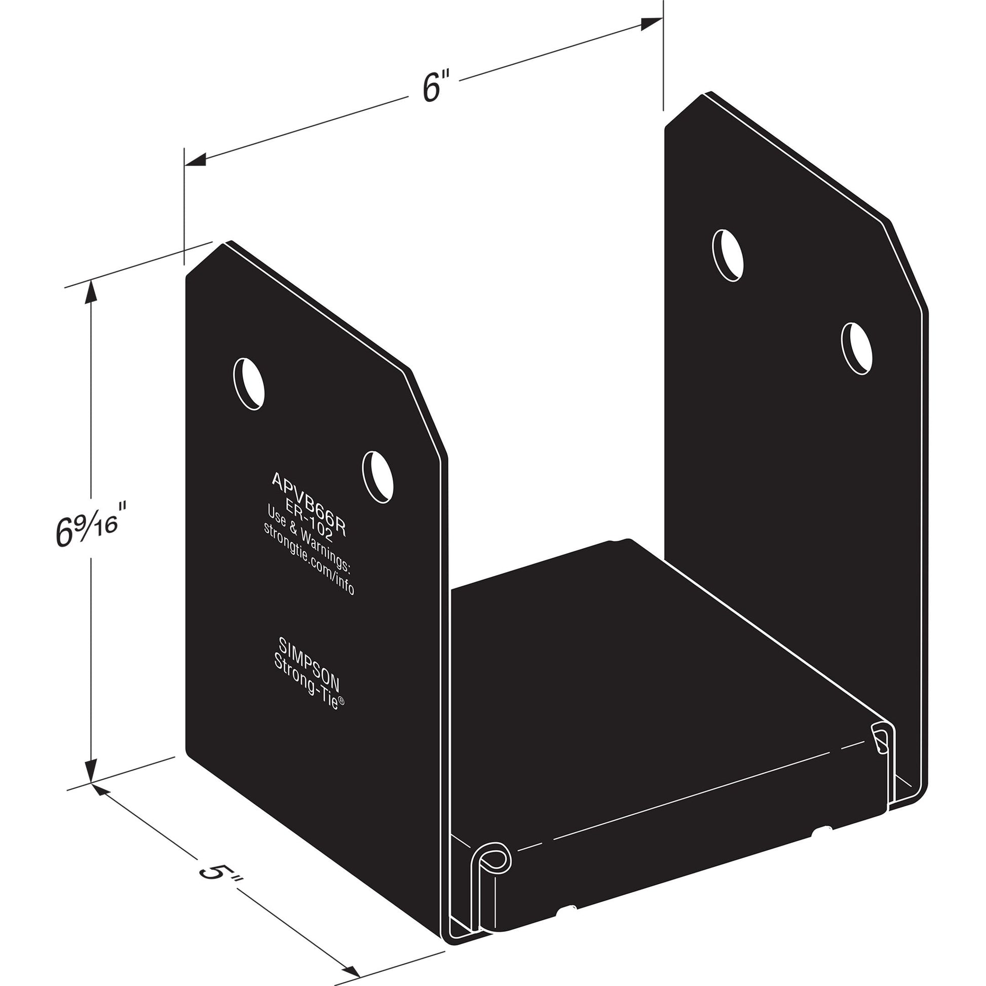 Simpson Black APVB66R Outdoor Accents With Required Hardware