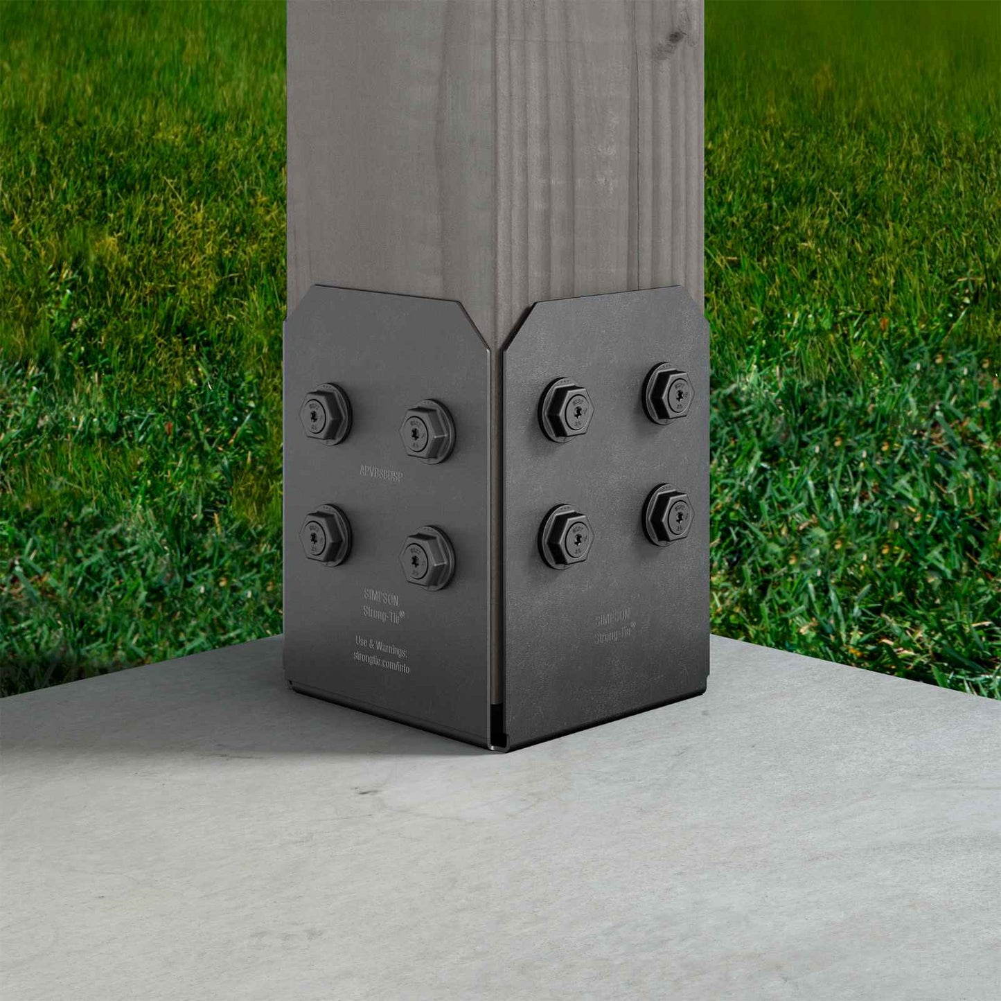 Simpson APVB88DSP Avant Decorative Post Base Plates Black Powder Coat image 1 of 4 image 2 of 4