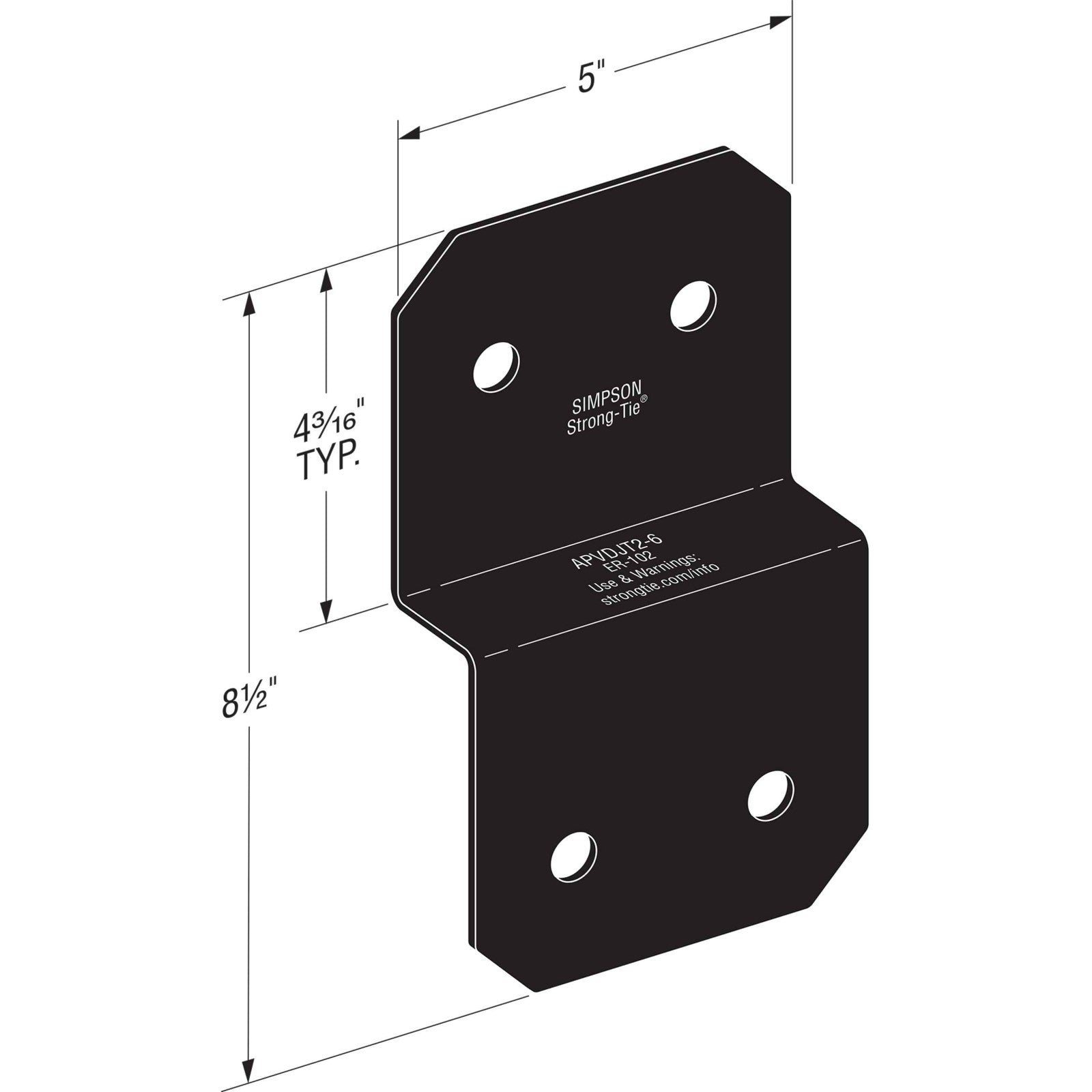 Simpson APVDJT26 Avant Ornamental Deck Joist Tie Black Powder Coat image 1 of 4 image 2 of 4 image 3 of 4