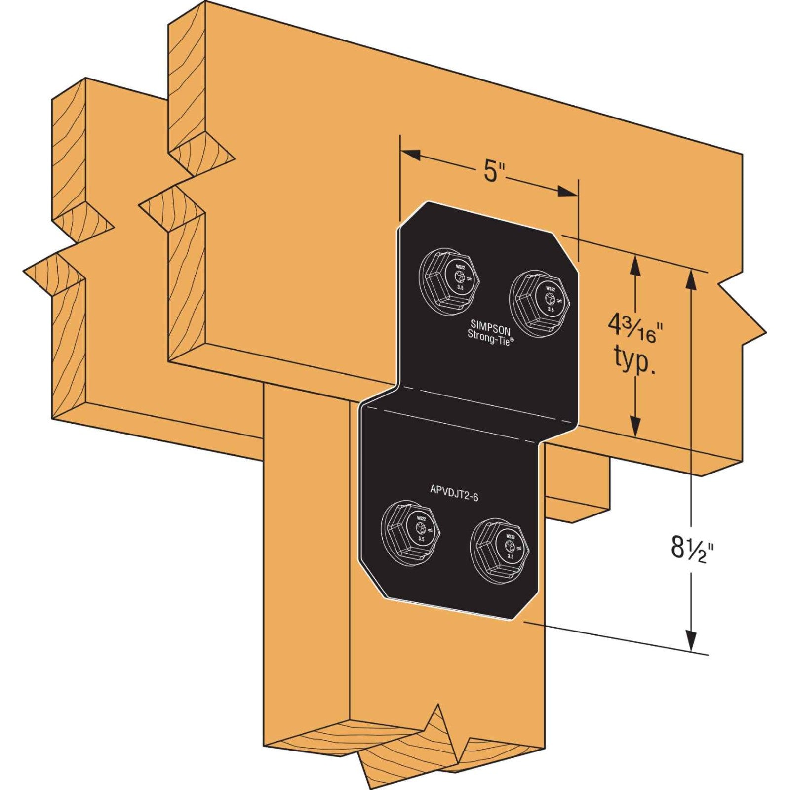 Simpson APVDJT26 Avant Ornamental Deck Joist Tie Black Powder Coat image image 4 of 4