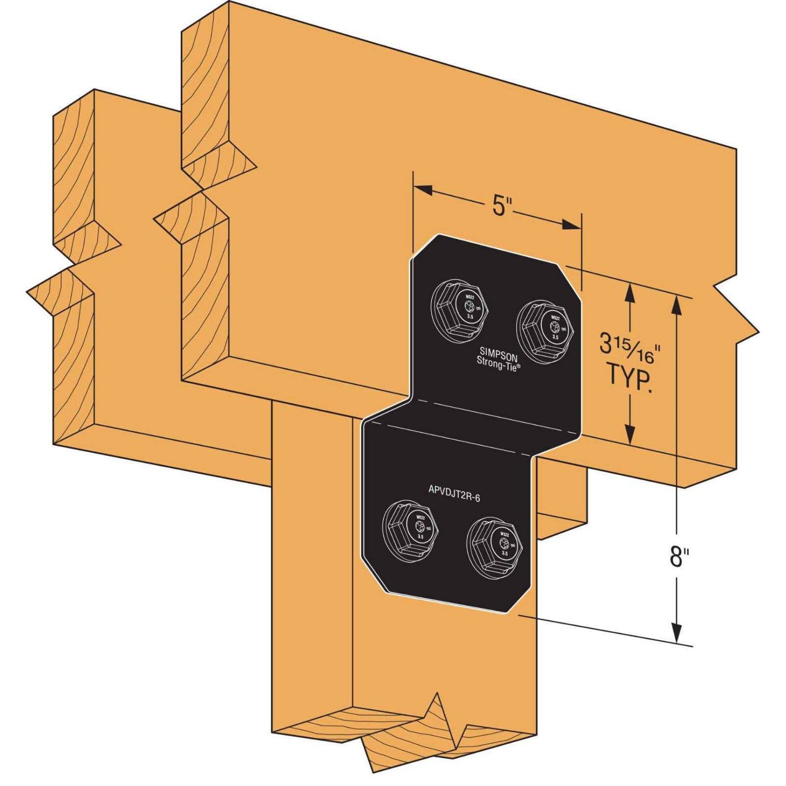 Simpson APVDJT2R6 Avant Ornamental Deck Joist Tie Black Powder Coat image image 4 of 4