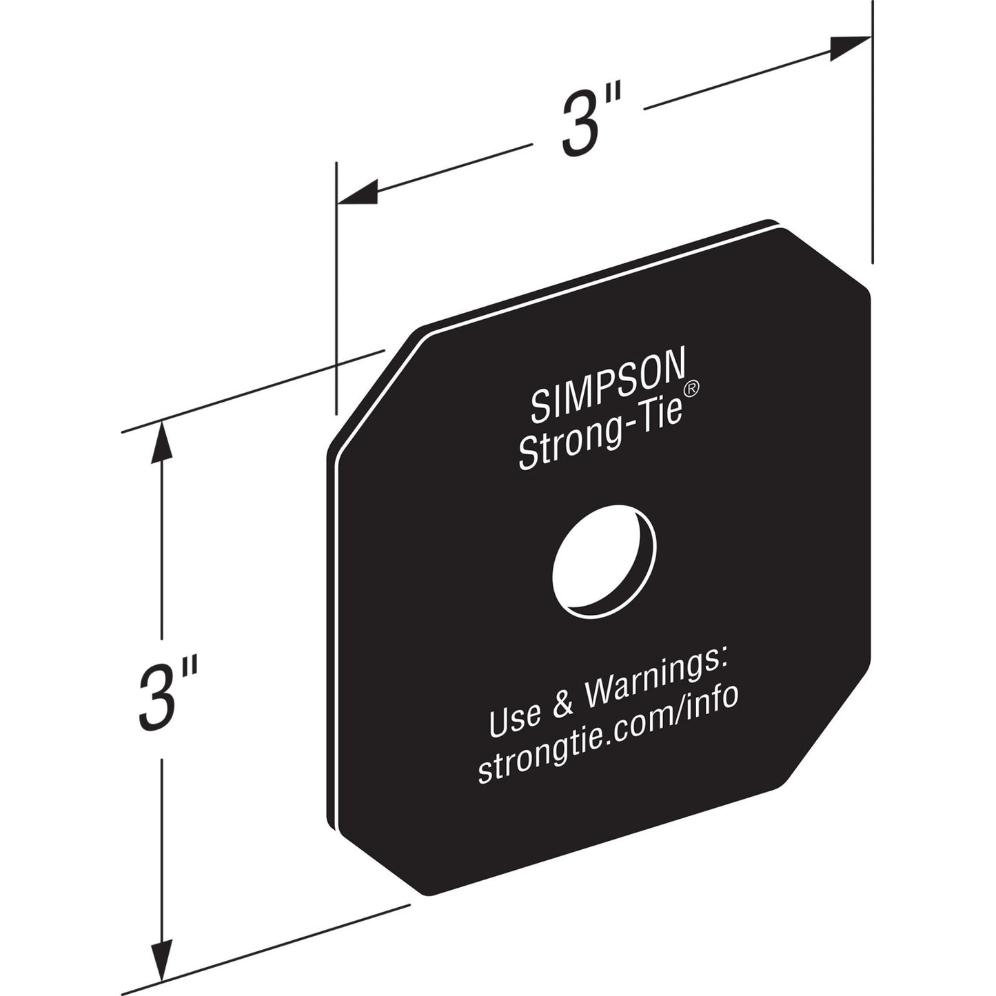 Simpson APVDW56 Avant Decorative Washer Black Powder Coat image 1 of 4 image 2 of 4 image 3 of 4