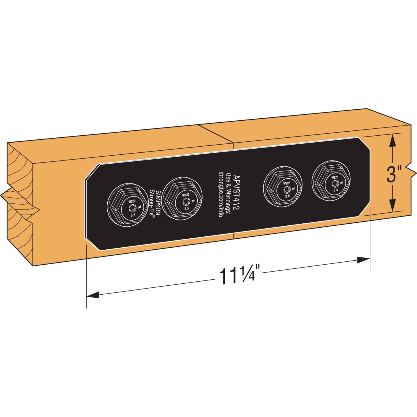 Simson APVST412 Avant Ornamental 4X Flat Strap Black Powder Coat image image 4 of 4