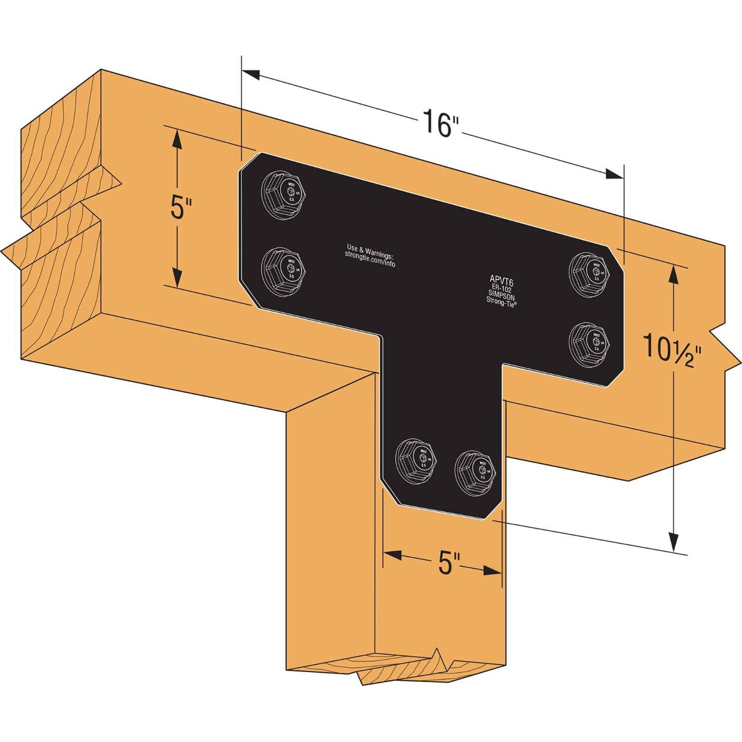 Simpson APVT6 Avant Ornamental T Strap Black Powder Coat image image 4 of 4