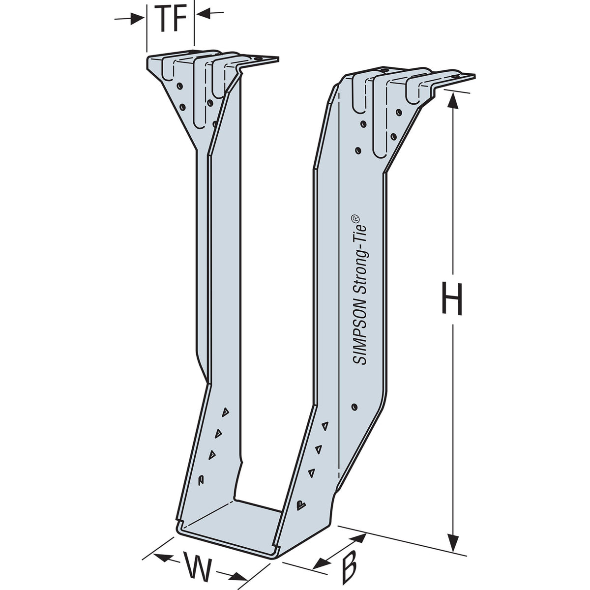 Simpson Ridge Rafter Hanger Simpson BA212-2 Beam Hanger, 12 Gauge - G90 Galvanized – Fasteners Plus